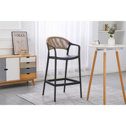 Silla para Bar Balí, Negro, Doble propósito con Reposa Pies