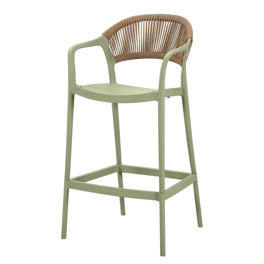 Silla para Bar Balí, Verde, Doble Propósito con Reposa Pies