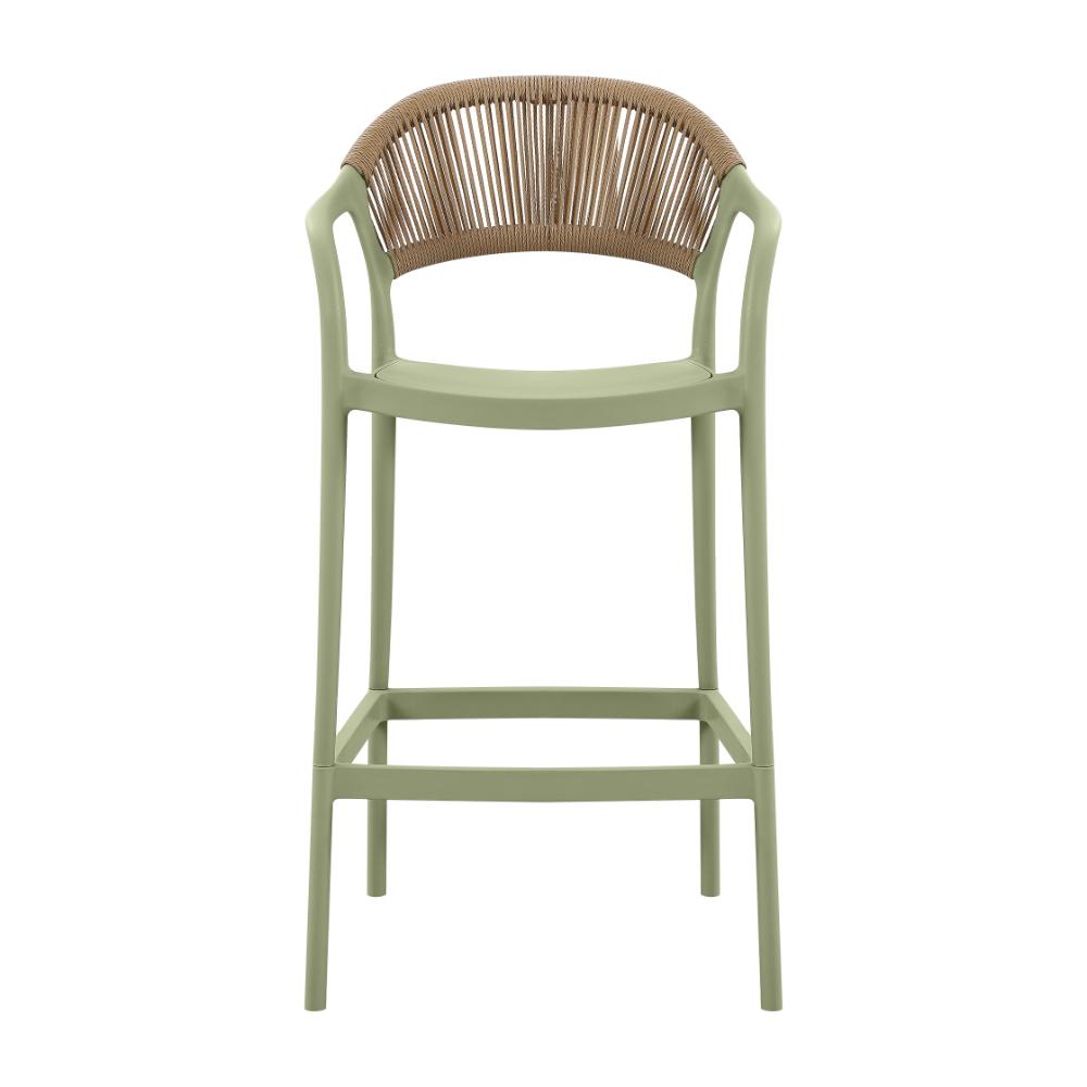 Silla para Bar Balí, Verde, Doble Propósito con Reposa Pies