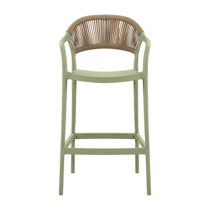 Silla para Bar Balí, Verde, Doble Propósito con Reposa Pies