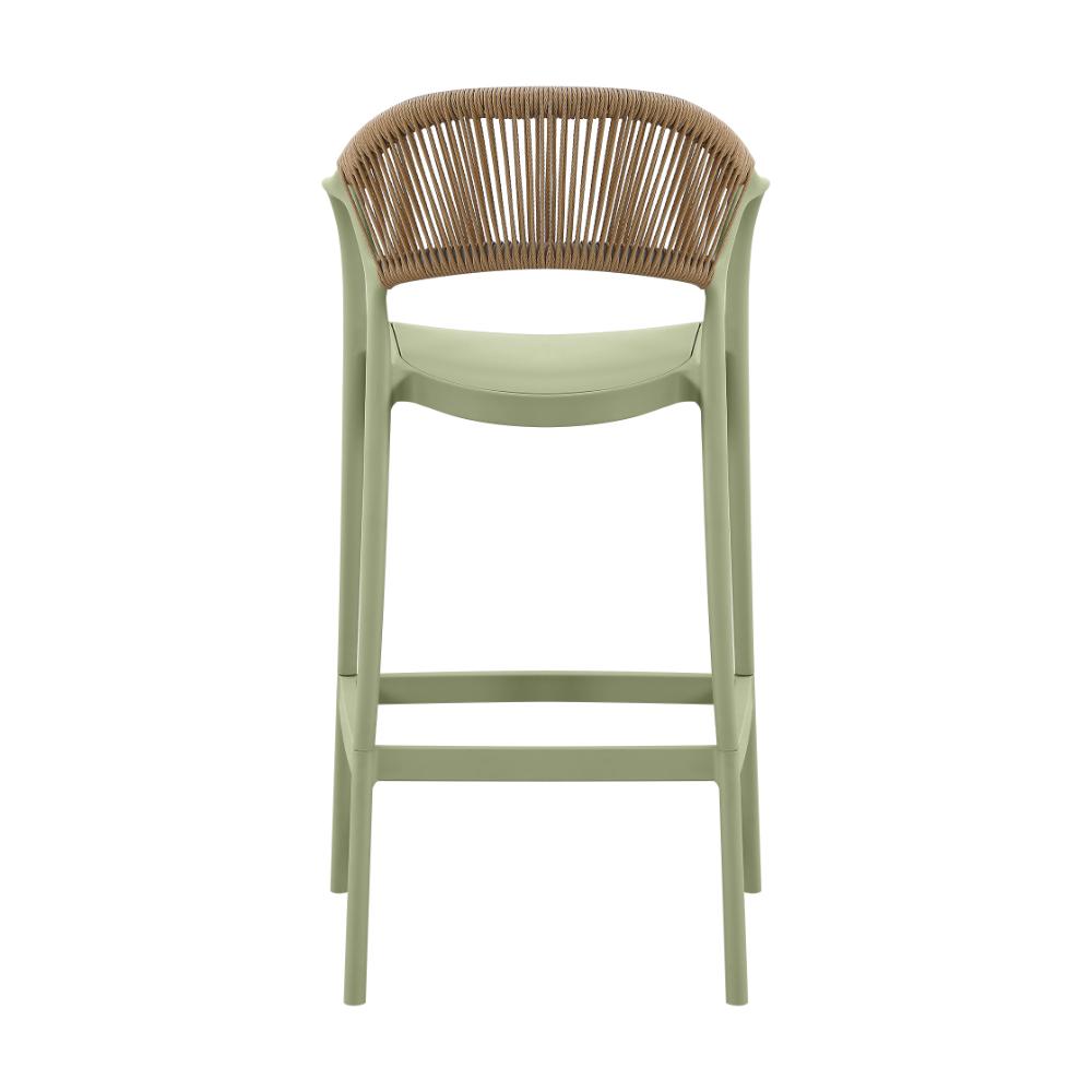 Silla para Bar Balí, Verde, Doble Propósito con Reposa Pies
