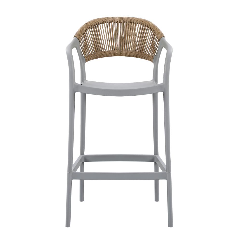 Silla para Bar Balí, Gris, Doble Propósito con Reposa Pies