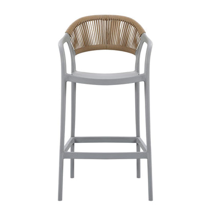 Silla para Bar Balí, Gris, Doble Propósito con Reposa Pies