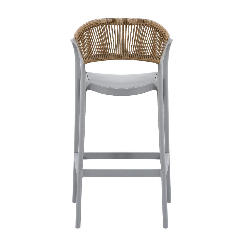 Silla para Bar Balí, Gris, Doble Propósito con Reposa Pies