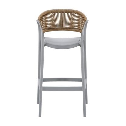 Silla para Bar Balí, Gris, Doble Propósito con Reposa Pies