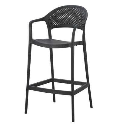 Silla para Bar Curitiva, Negro, con Reposa Pies Doble Proposito, vista posterior