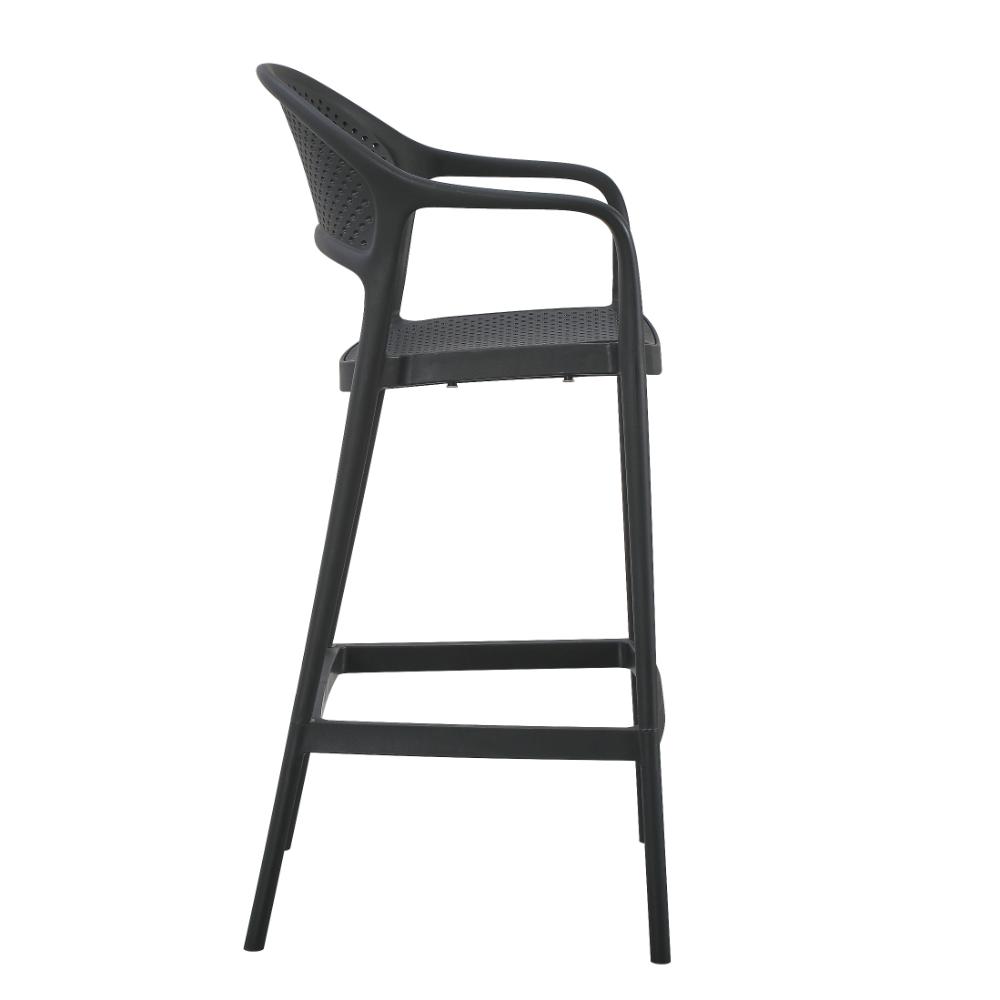 Silla para Bar Curitiva, Negro, con Reposa Pies Doble Proposito, medidas