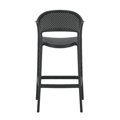 Silla para Bar Curitiva, Negro, con Reposa Pies Doble Proposito, detalle de acabado