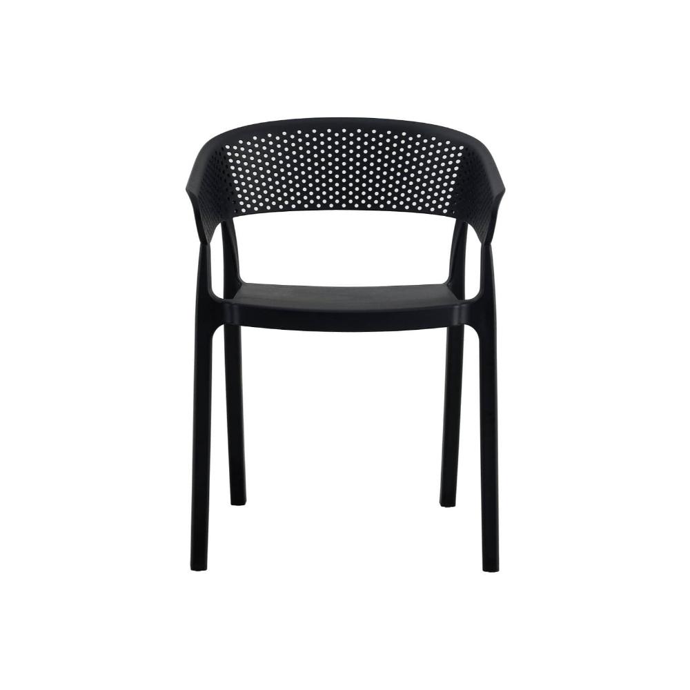 Silla Manaos, Negro, con Espaldar Minimalista y Diseño Moderno, vista lateral