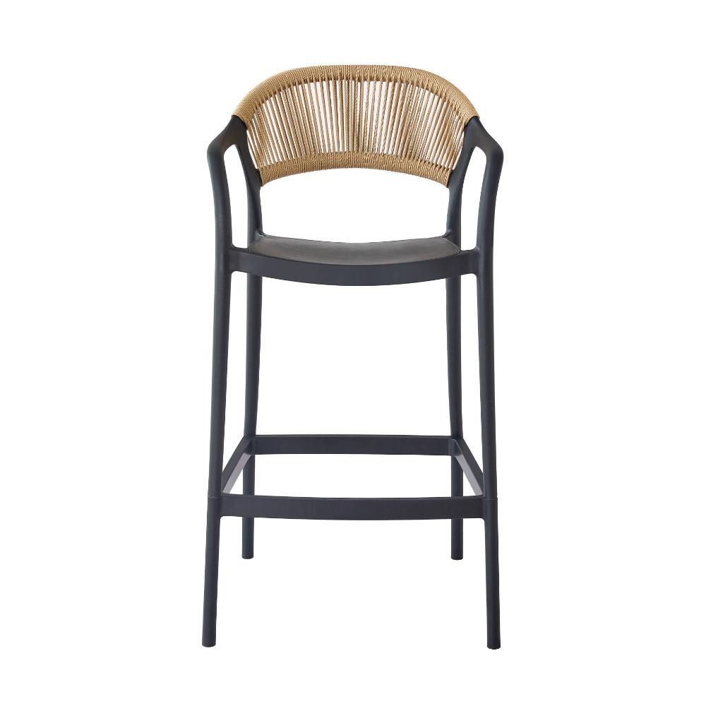 Set de 4 Sillas para Bar Balí, Negro, Doble Propósito con Reposa Pies
