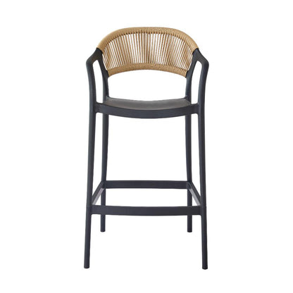 Set de 4 Sillas para Bar Balí, Negro, Doble Propósito con Reposa Pies