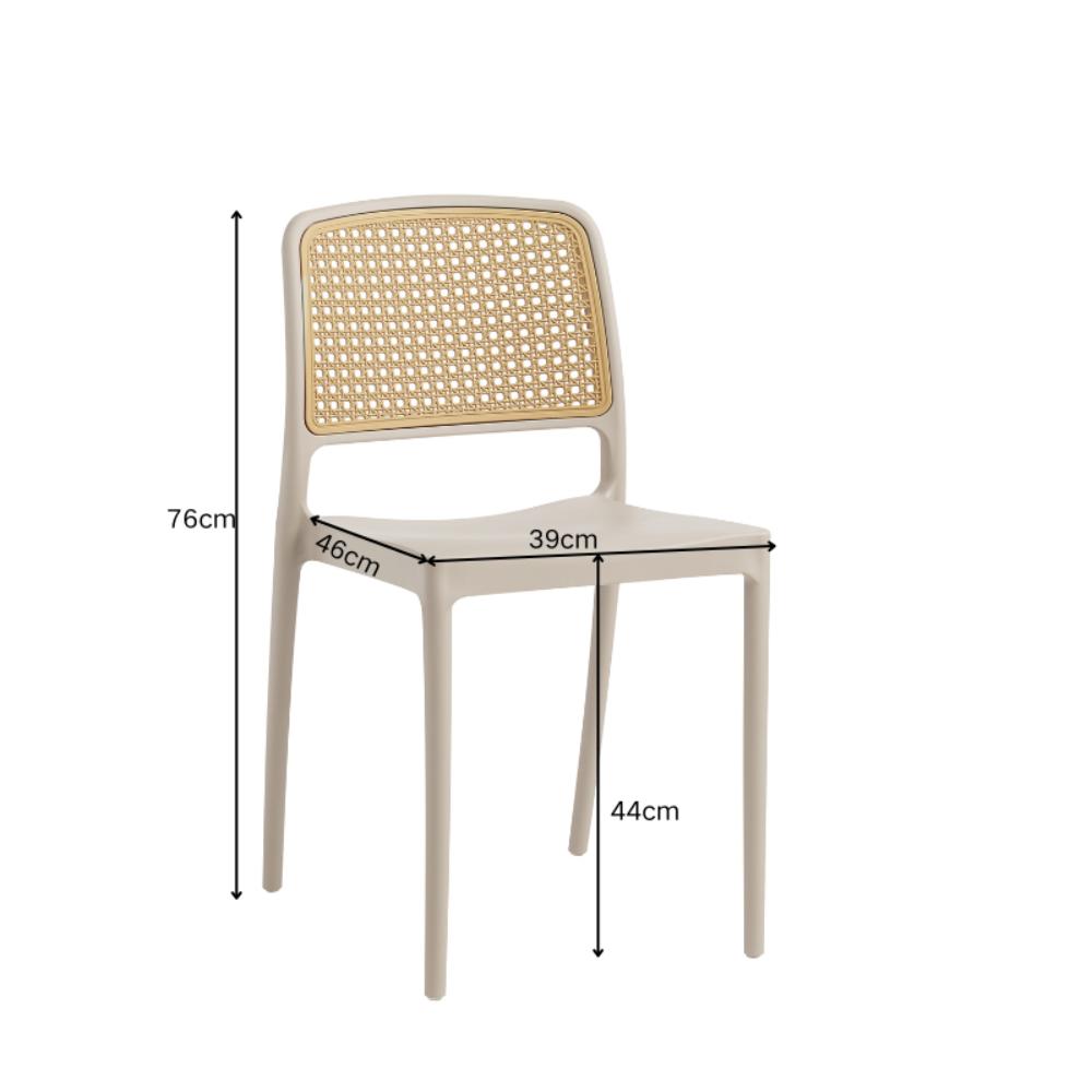 Silla Texas, Color Taupe y Beige, con Espaldar Transpirable, medidas