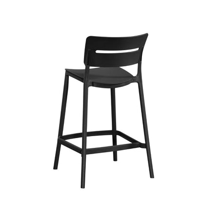 Set de 2 Sillas para Bar Manila, Negro, con Espaldar Rectangular y Diseño Moderno