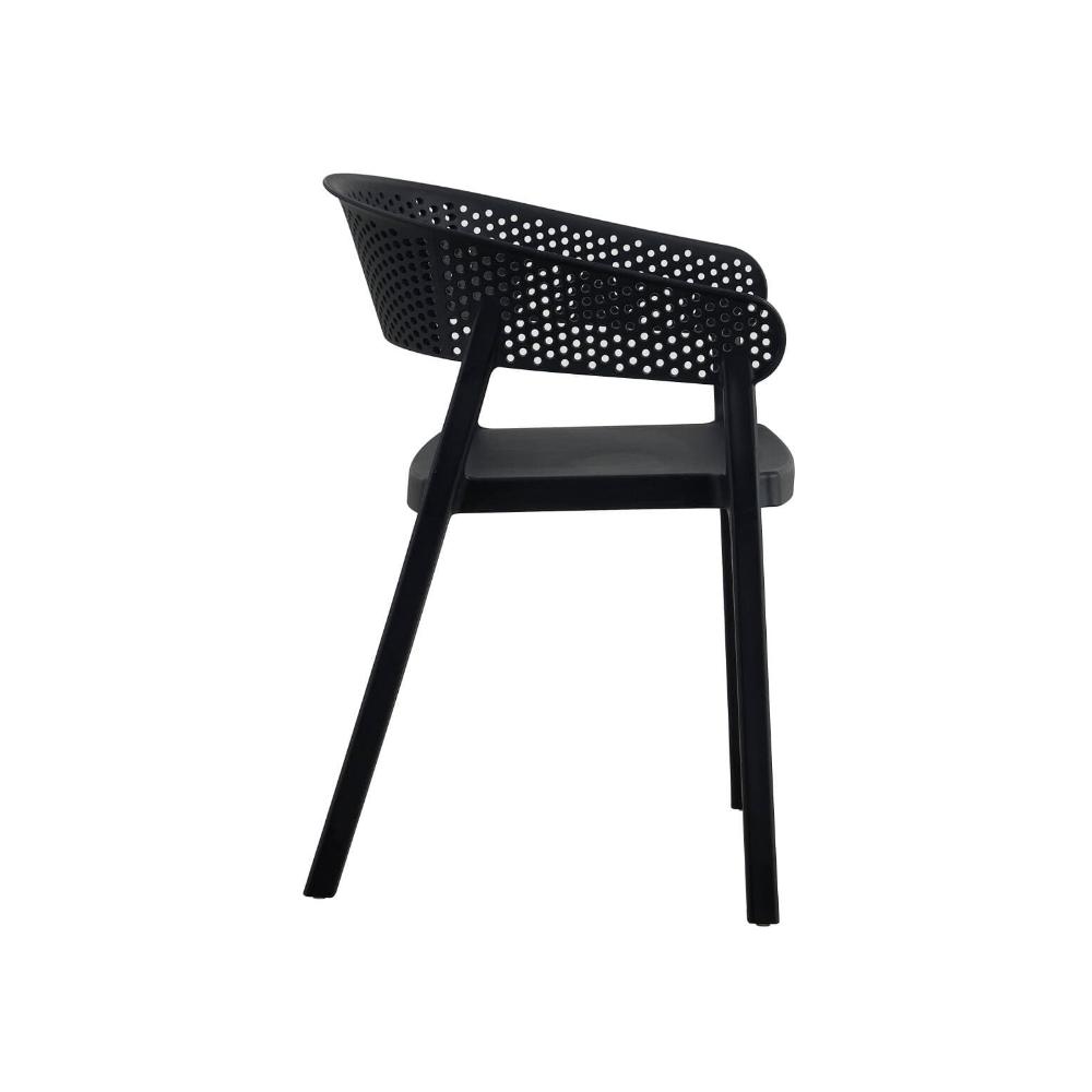 Silla Manaos, Negro, con Espaldar Minimalista y Diseño Moderno, detalle