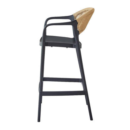 Set de 2 Sillas para Bar Balí, Negro, Doble propósito con Reposa Pies