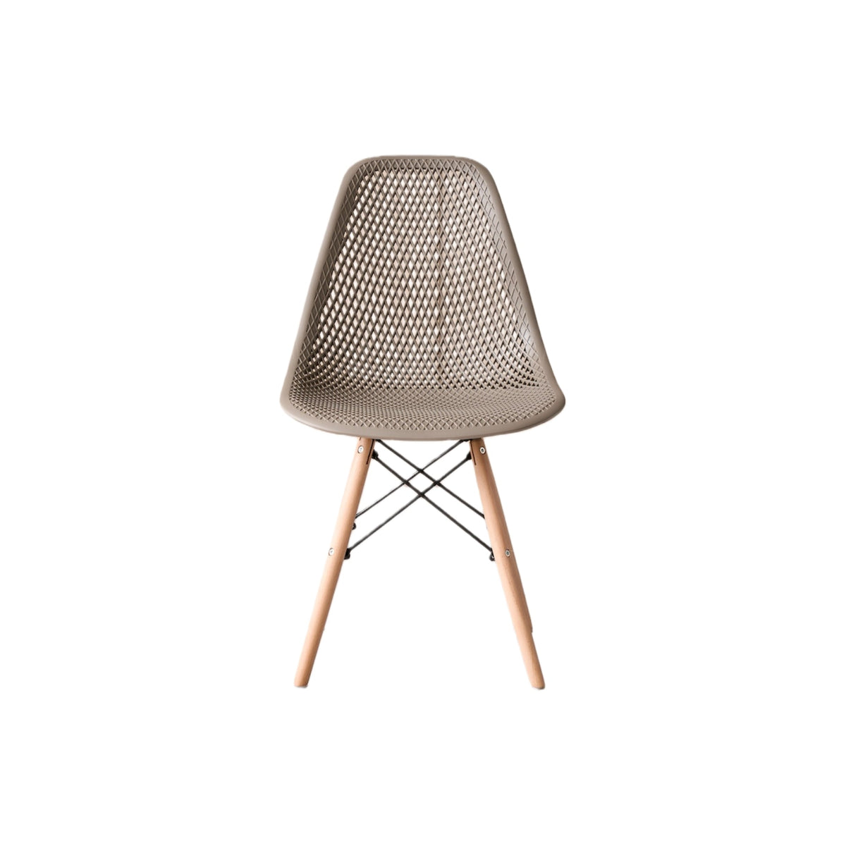 Silla Aira, Color Taupe, con Espaldar y Patas en Madera, medidas