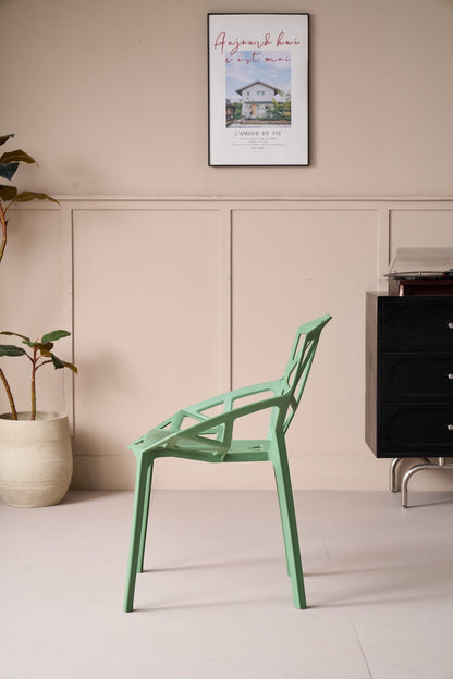 Silla Roxy, Color Verde, con Espaldar y Diseño Moderno, detalle