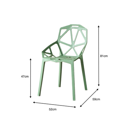 Silla Roxy, Color Verde, con Espaldar y Diseño Moderno, vista en perspectiva