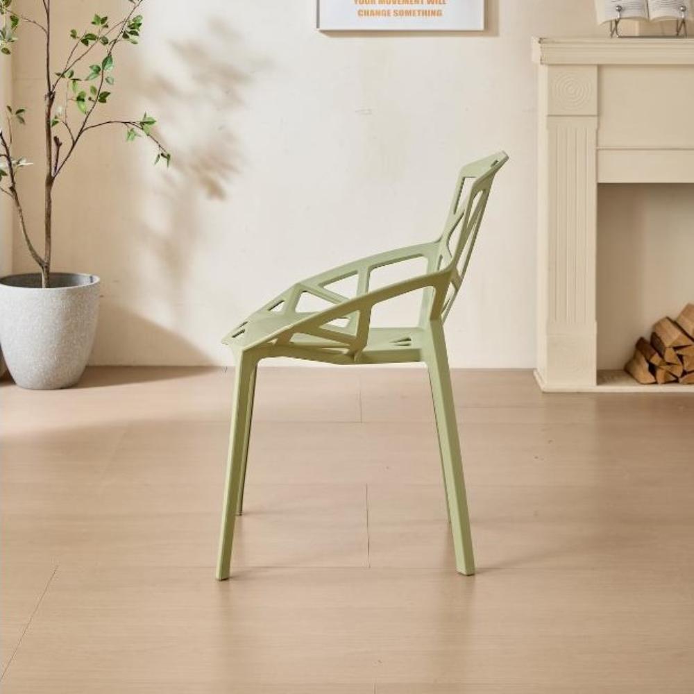 Silla Roxy, Color Verde, con Espaldar y Diseño Moderno X2