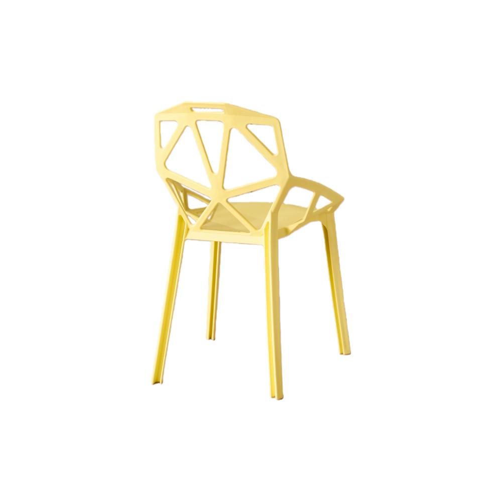 Silla Roxy, Color Amarillo, con Espaldar y Diseño Moderno, abierto