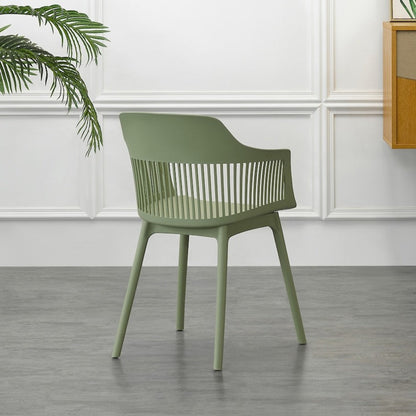 Set de 2 Sillas con Cojín Max, Color Verde, con Espaldar en Rejilla