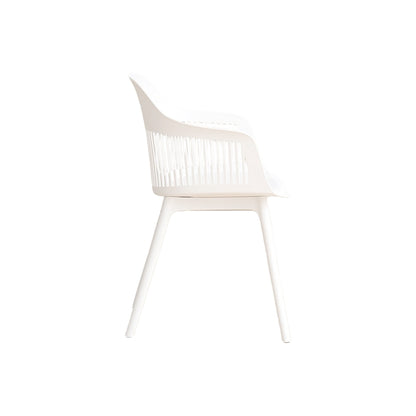 Silla con Cojín Max, Color Blanco, con Espaldar en Rejilla, vista superior