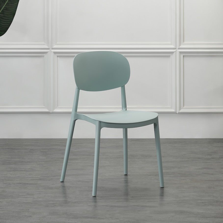 Silla Milán, Color Azul Claro, con Espaldar y Diseño Moderno