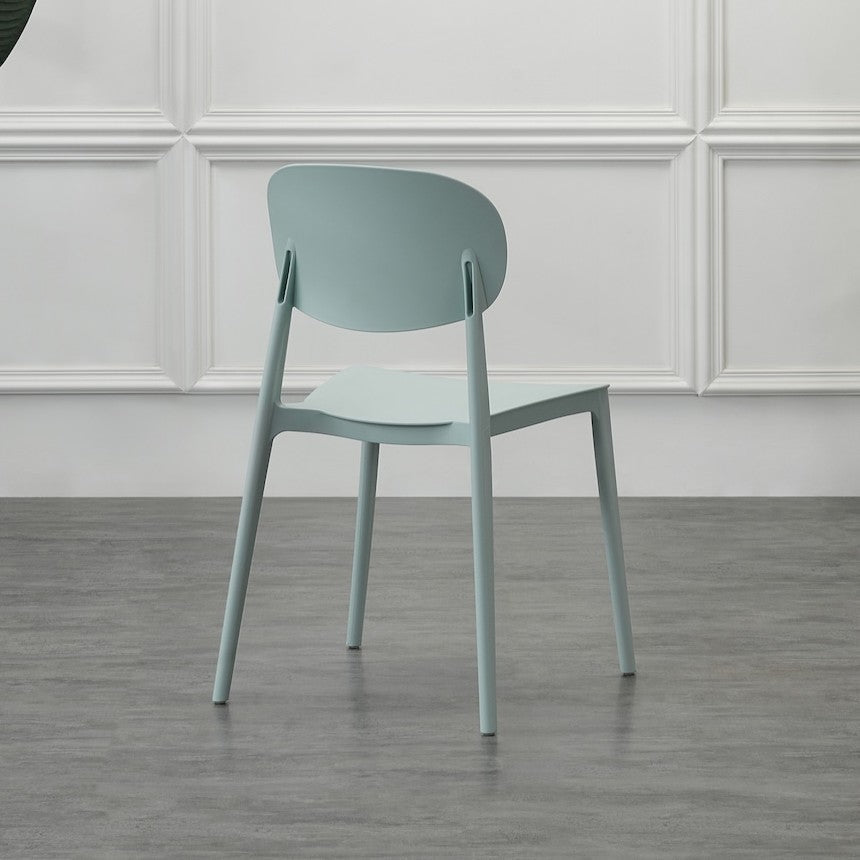 Silla Milán, Color Azul Claro, con Espaldar y Diseño Moderno