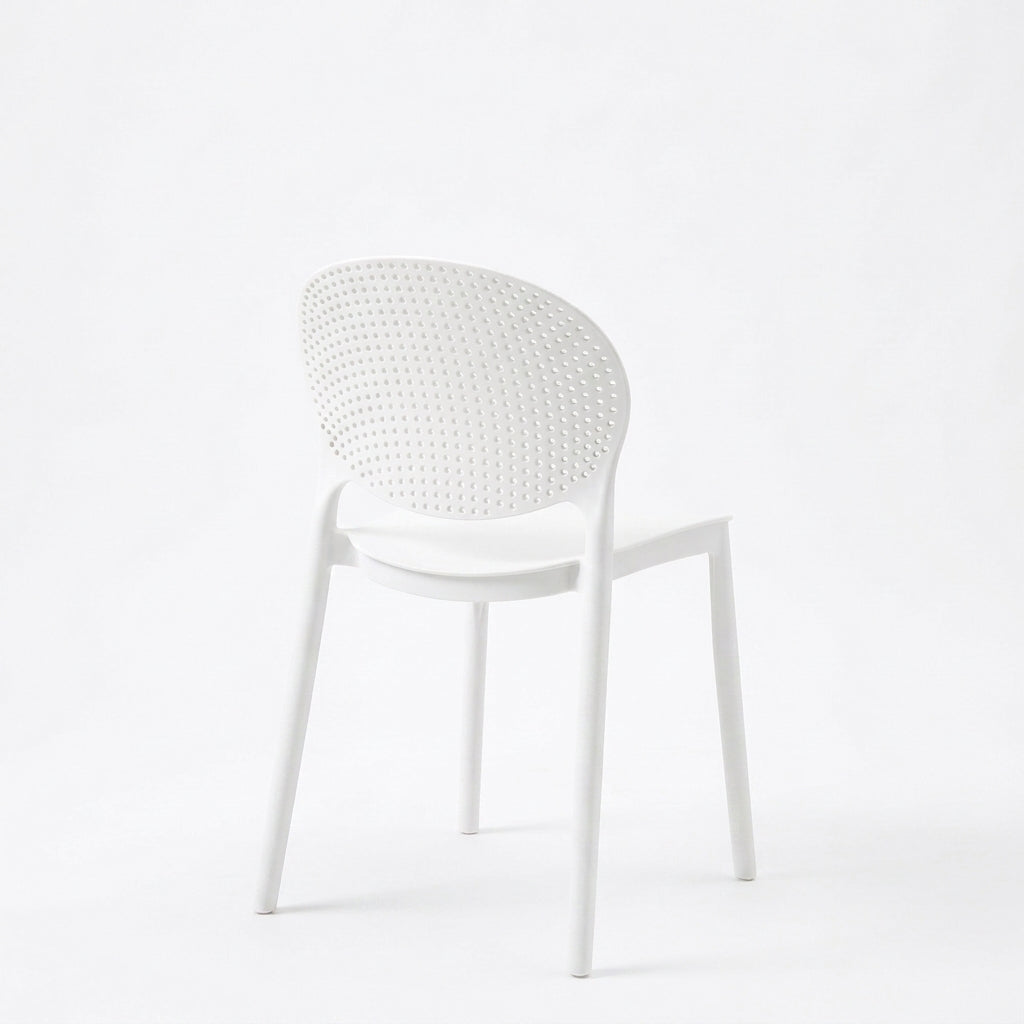 Silla Florida, Color Blanco, con Espaldar y Diseño Moderno X2