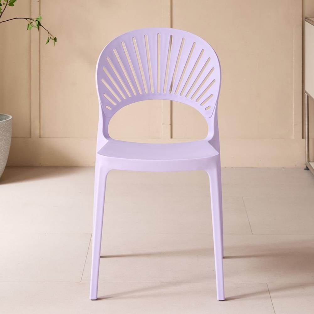 Silla Paraíso, Color Lila, con Espaldar y Diseño Moderno, vista lateral