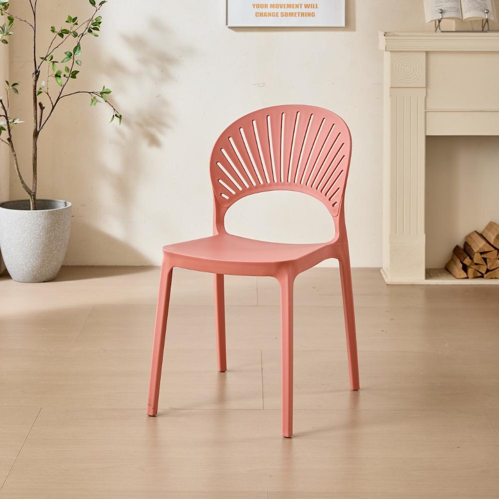 Silla Paraíso, Color Salmón, con Espaldar y Diseño Moderno, vista frontal