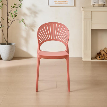Silla Paraíso, Color Salmón, con Espaldar y Diseño Moderno, vista lateral