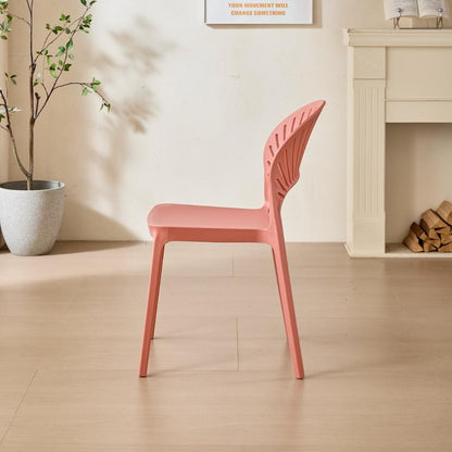 Silla Paraíso, Color Salmón, con Espaldar y Diseño Moderno, detalle