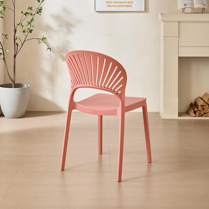 Silla Paraíso, Color Salmón, con Espaldar y Diseño Moderno, vista posterior