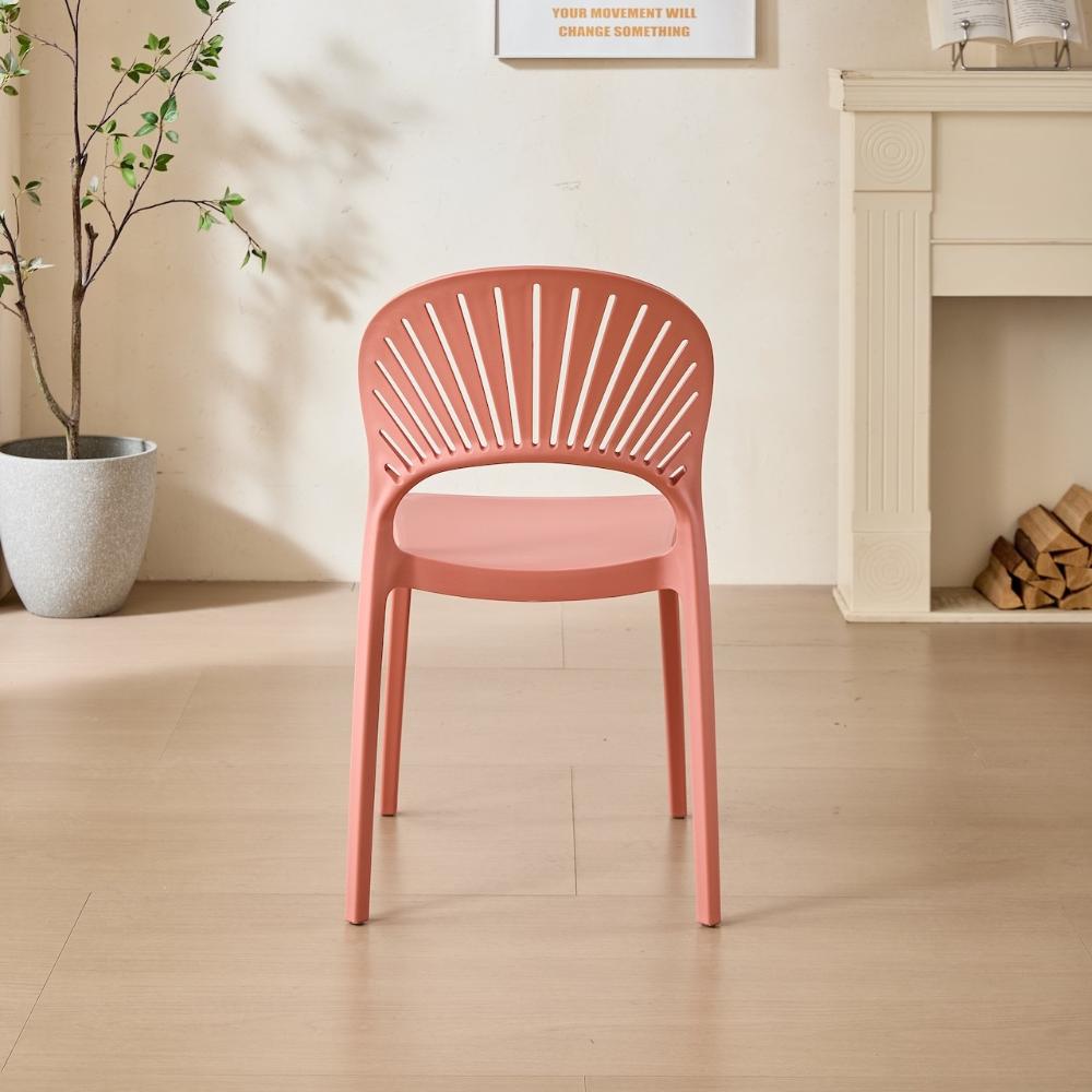 Silla Paraíso, Color Salmón, con Espaldar y Diseño Moderno, en ambiente