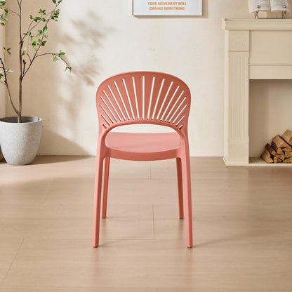 Silla Paraíso, Color Salmón, con Espaldar y Diseño Moderno, en ambiente