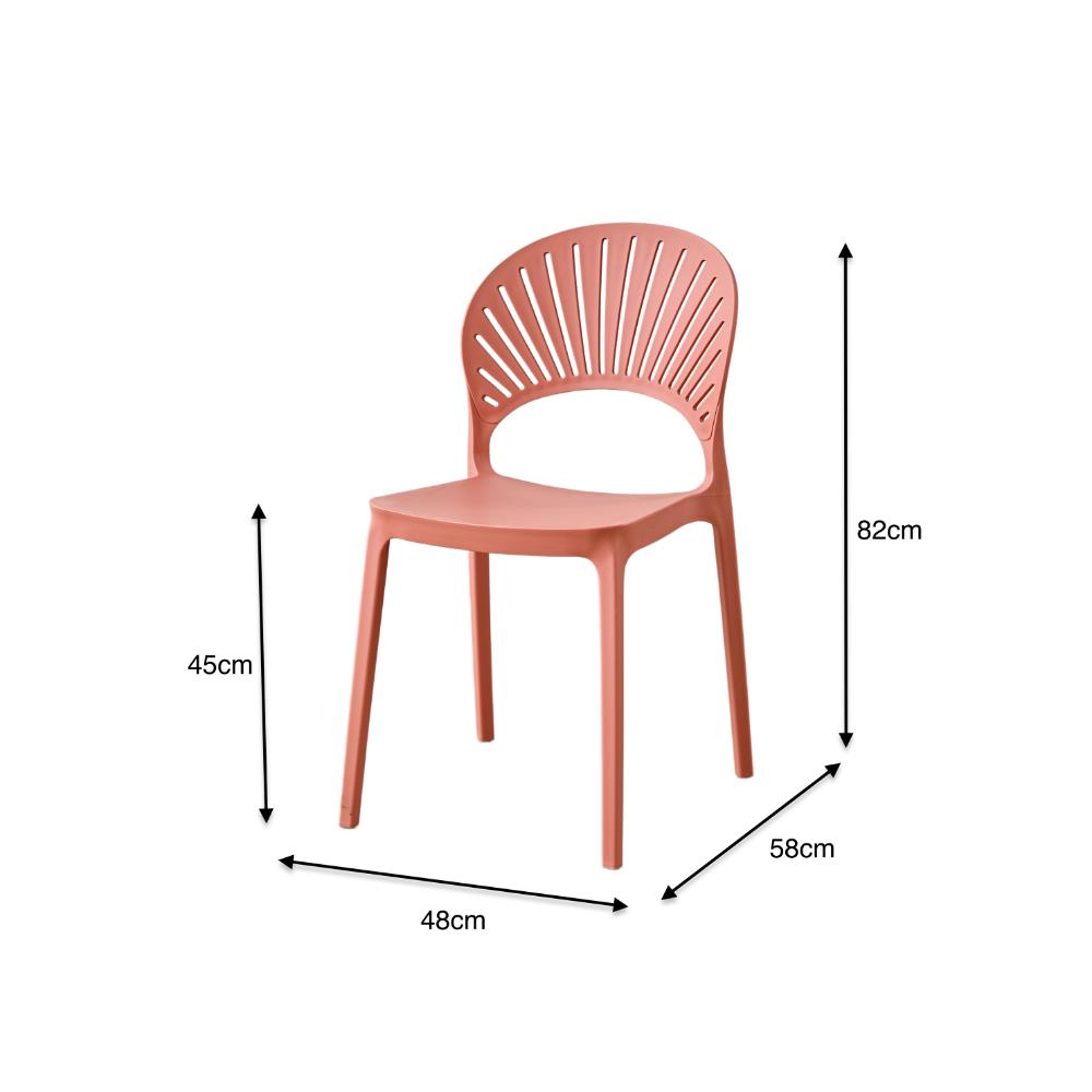 Silla Paraíso, Color Salmón, con Espaldar y Diseño Moderno, detalle de acabado
