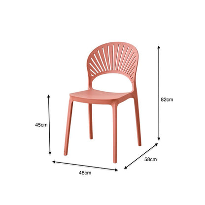 Silla Paraíso, Color Salmón, con Espaldar y Diseño Moderno, detalle de acabado