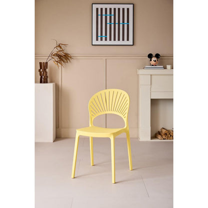 Set de 4 Sillas Paraíso, Color Amarillo, con Espaldar y Diseño Moderno