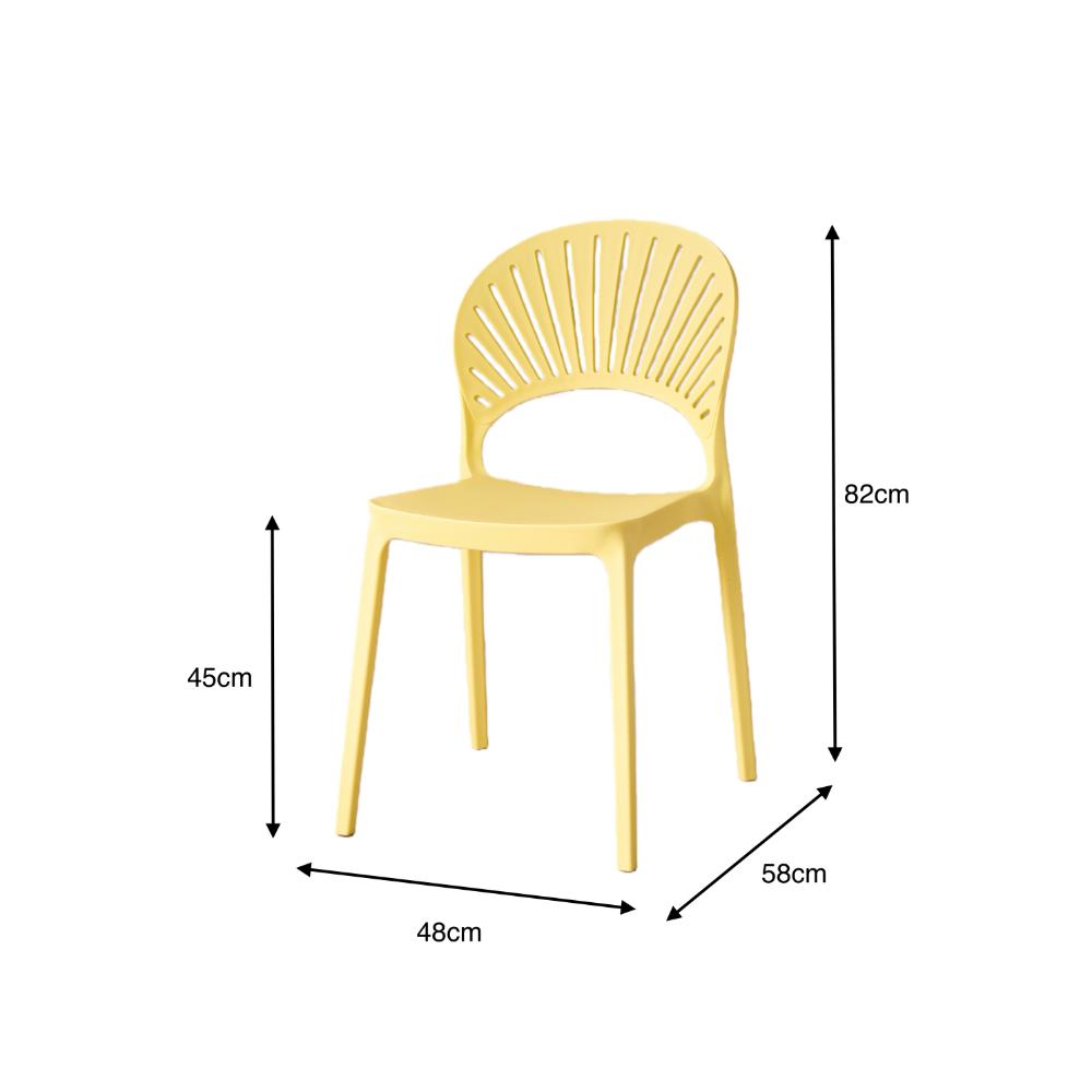 Silla Paraíso, Color Amarillo, con Espaldar y Diseño Moderno, detalle interior