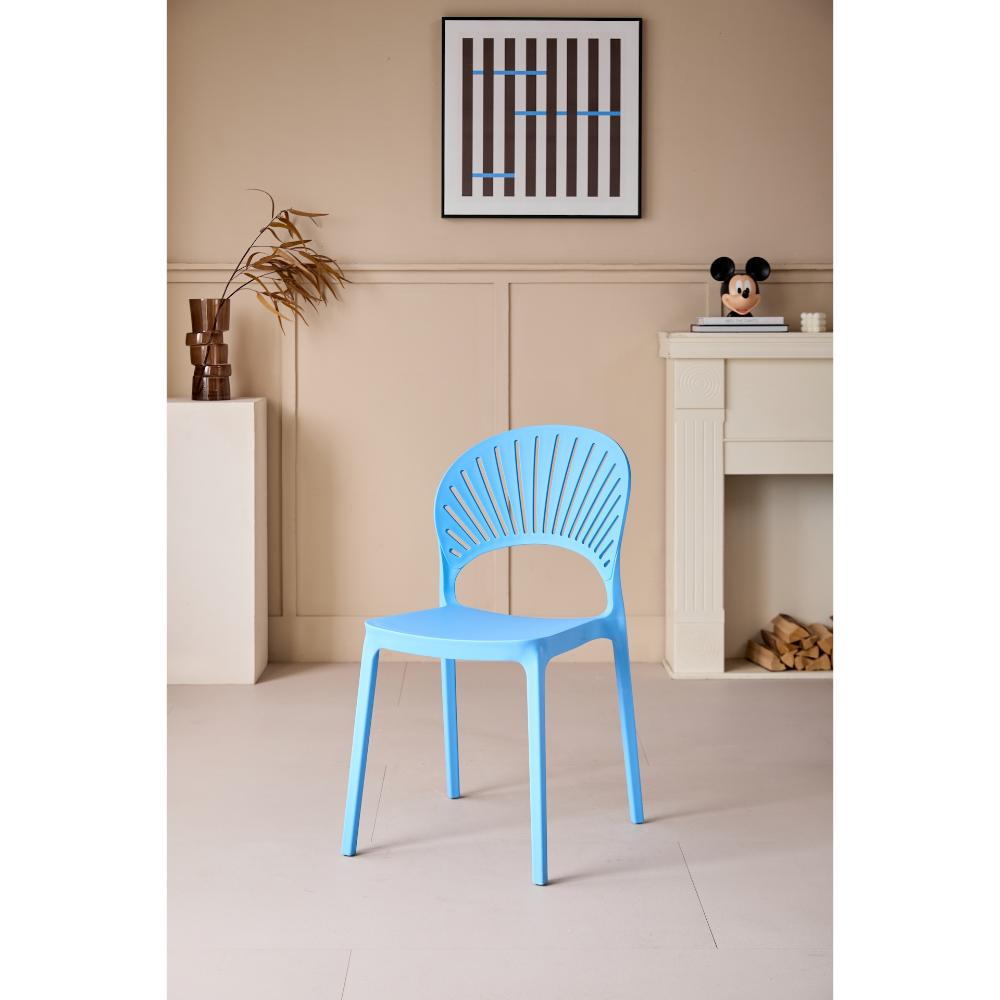 Set de 2 Sillas Paraíso, Color Azul, con Espaldar y Diseño Moderno