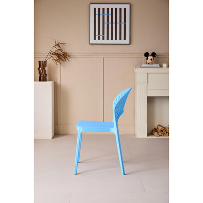 Silla Paraíso, Color Azul, con Espaldar y Diseño Moderno