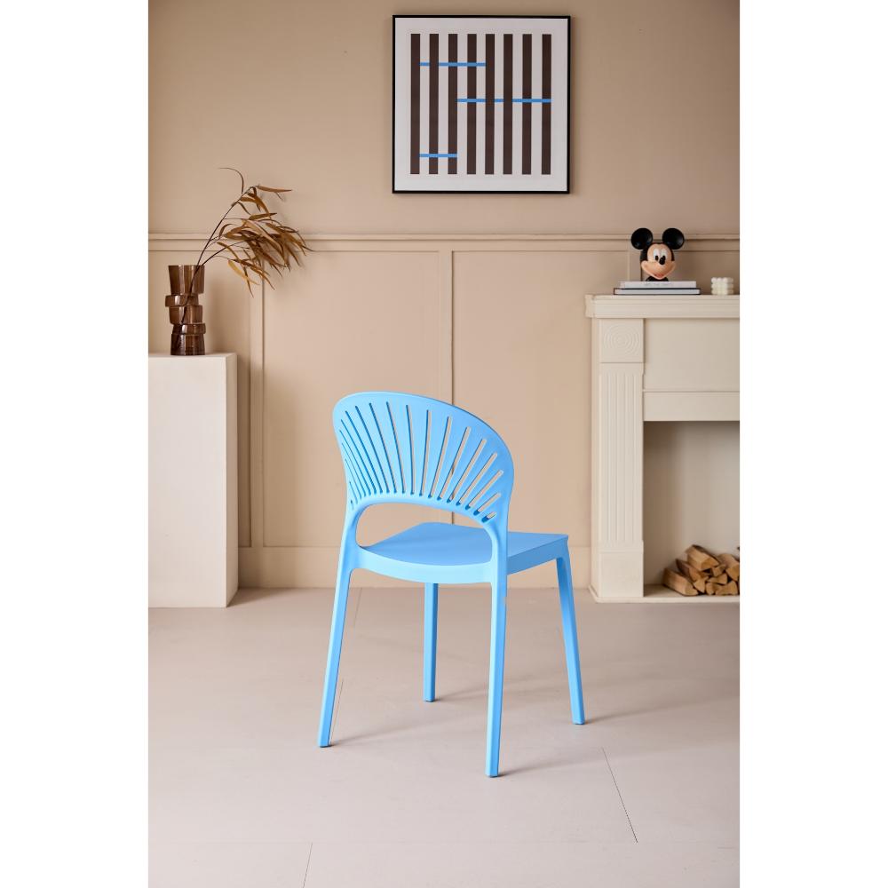 Silla Paraíso, Color Azul, con Espaldar y Diseño Moderno