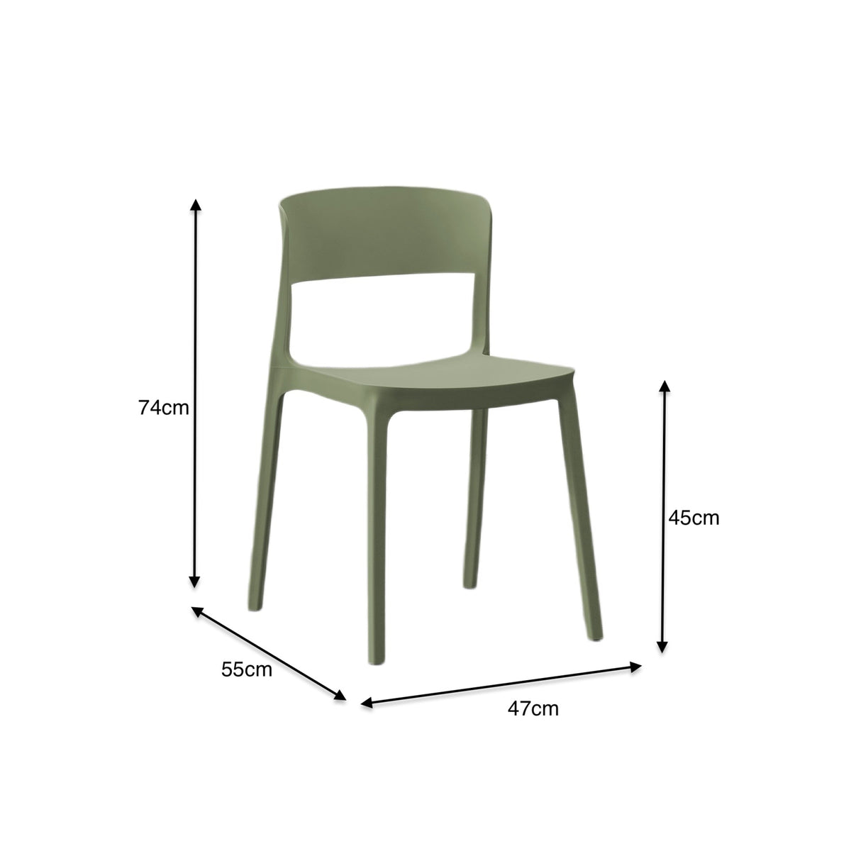 Set de 4 Sillas Mónaco, Color Verde, con Espaldar y Diseño Moderno