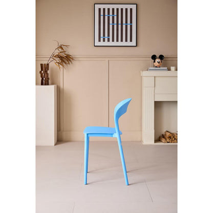 Silla Patrick, Color Azul, con Espaldar y Diseño Moderno
