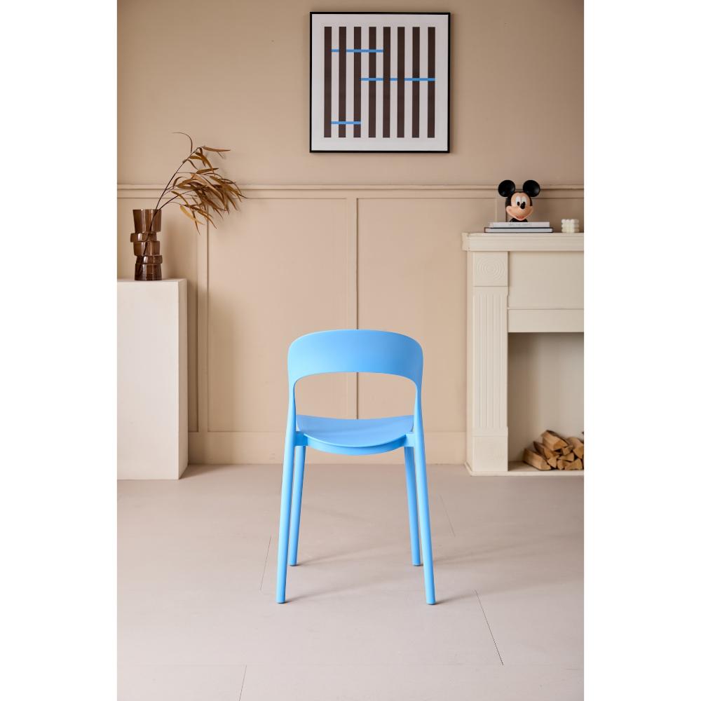 Silla Patrick, Color Azul, con Espaldar y Diseño Moderno