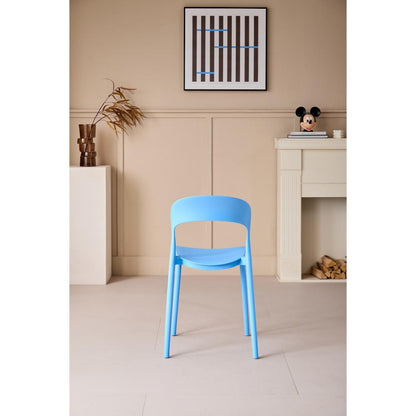 Silla Patrick, Color Azul, con Espaldar y Diseño Moderno