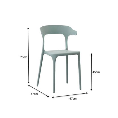 Silla Elena, Color Azul Claro, con Espaldar y Diseño Moderno