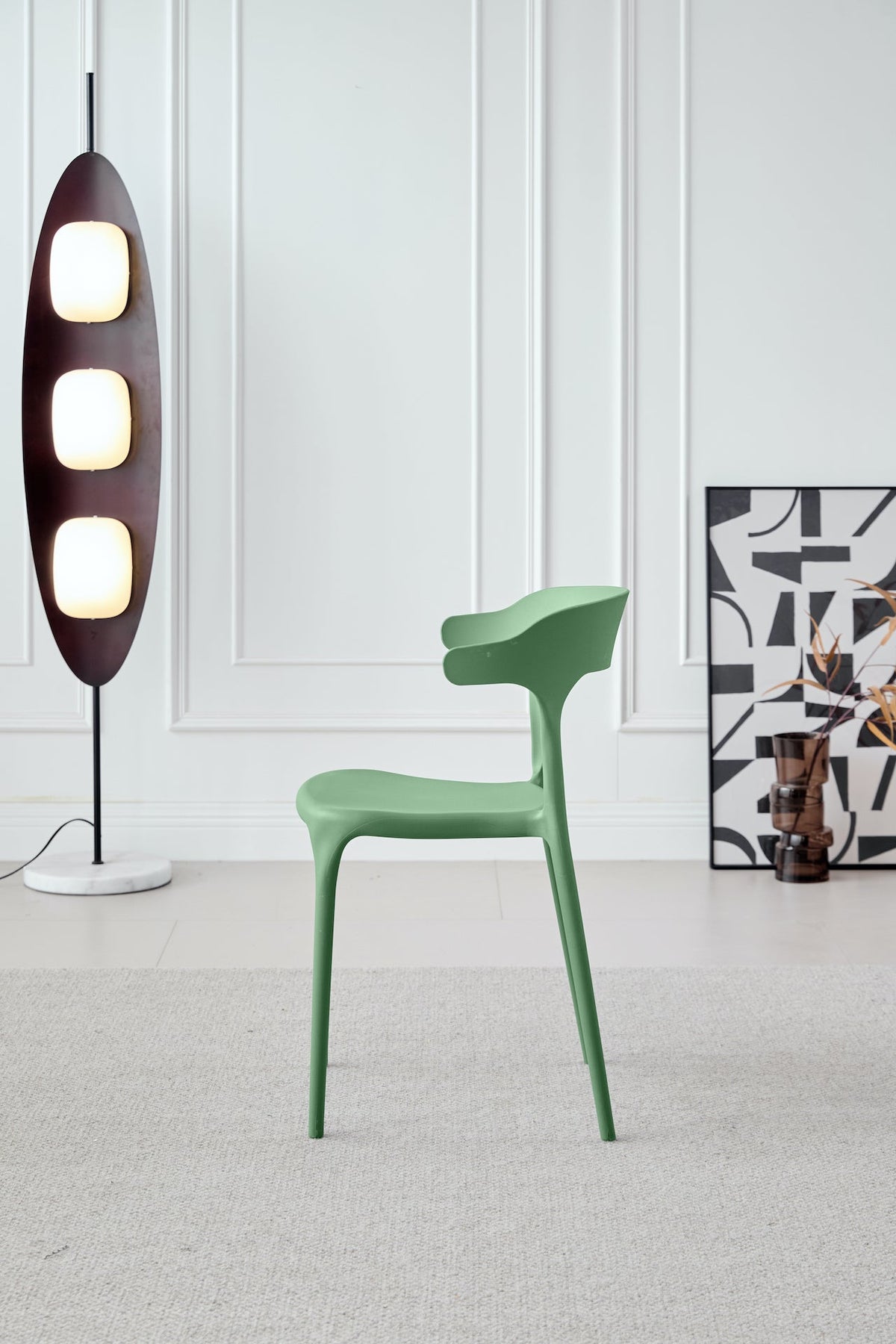 Set de 2 Sillas Elena, Color Verde, Diseño Moderno
