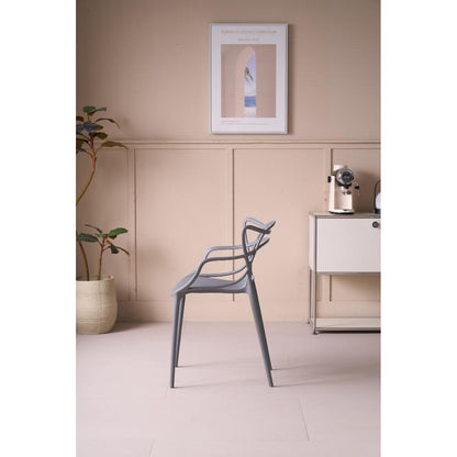 Silla Palermo, Color Gris, con Espaldar y Diseño Moderno